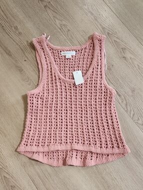 NWT Aeropostale Blush Pink Crochet Tank